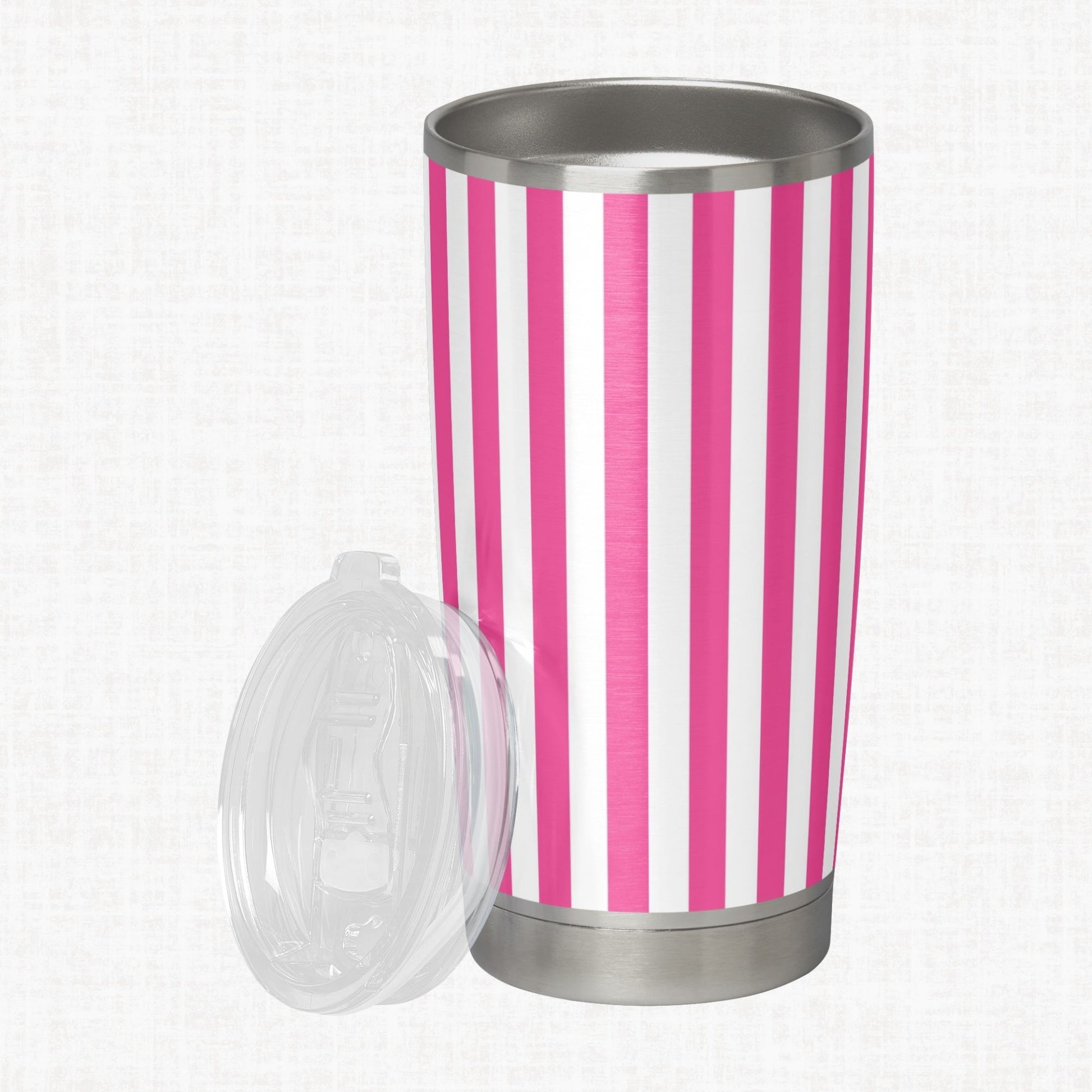 Essential Stripes bright pink digital paper pack containing 16 seamless JPG patterns, including eight straight stripes and eight diagonal stripes.