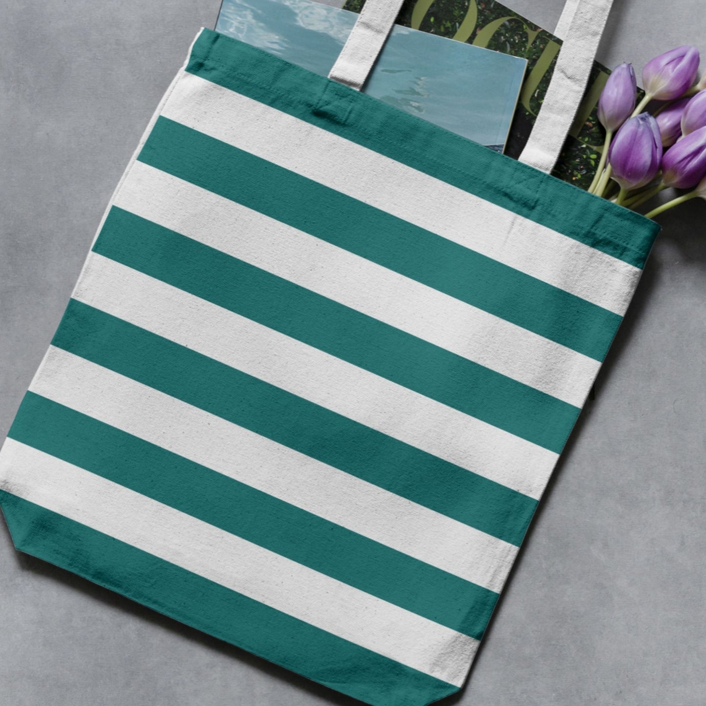 Coordinating straight and diagonal teal stripe backgrounds from the Essential Stripes collection, suitable for layering with florals, gingham and checks.